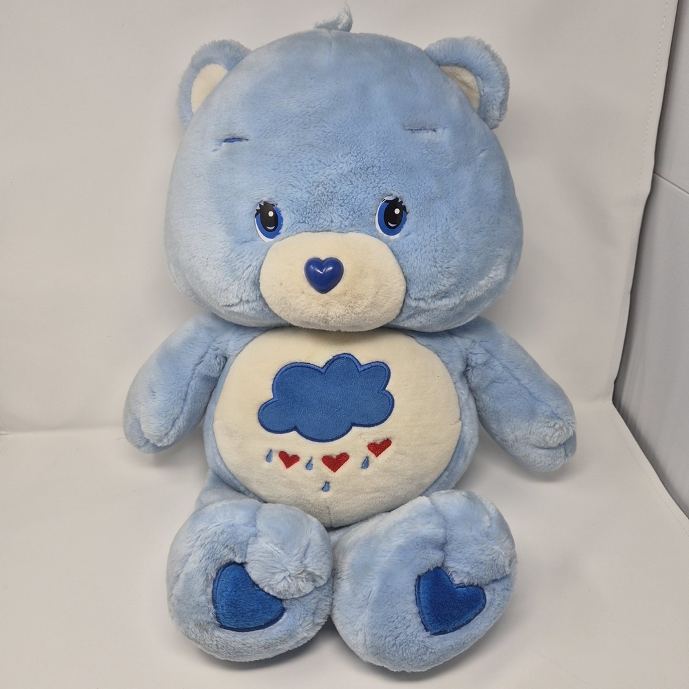 Vintage 2002 Care Bears Grumpy Bear Plush Large 24" Blue Play Along